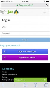 Mobile - Login page
